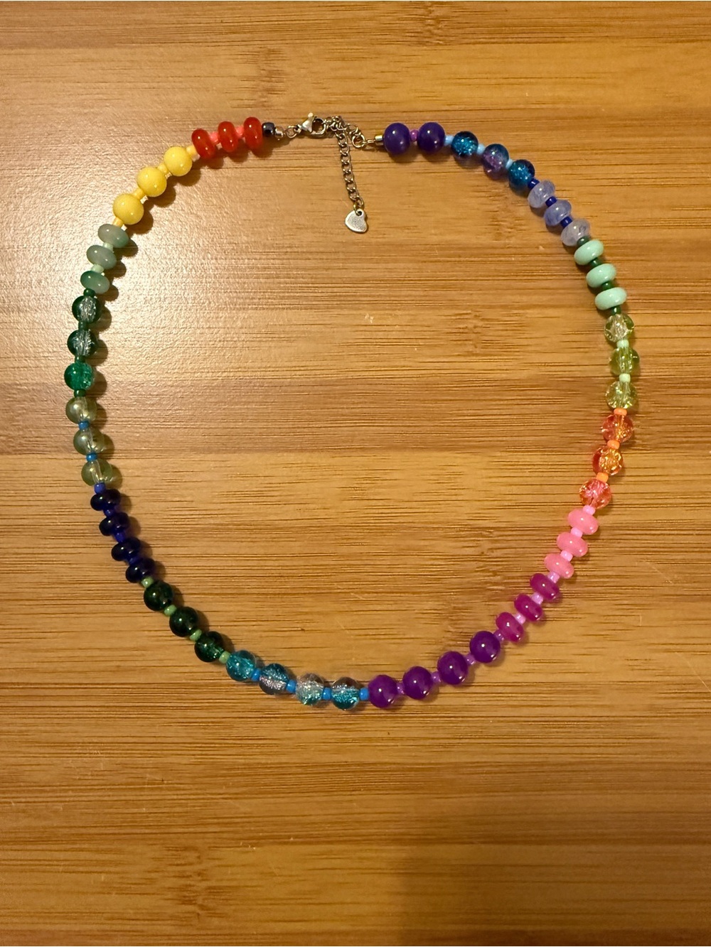 Rainbow Beaded Necklace - Multicolor